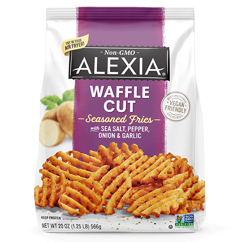 Waffle Cut Seasoned Fries with Sea Salt, Pepper, Onion & Garlic 