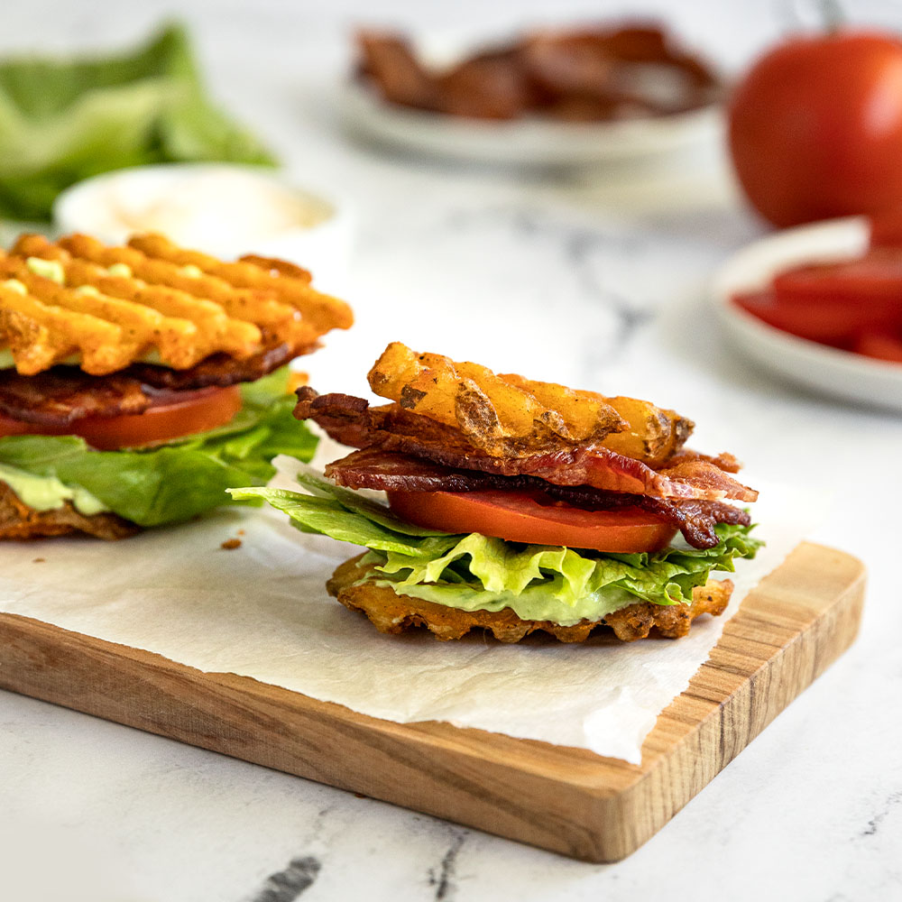 Waffle Fry BLT with Avocado Sauce
