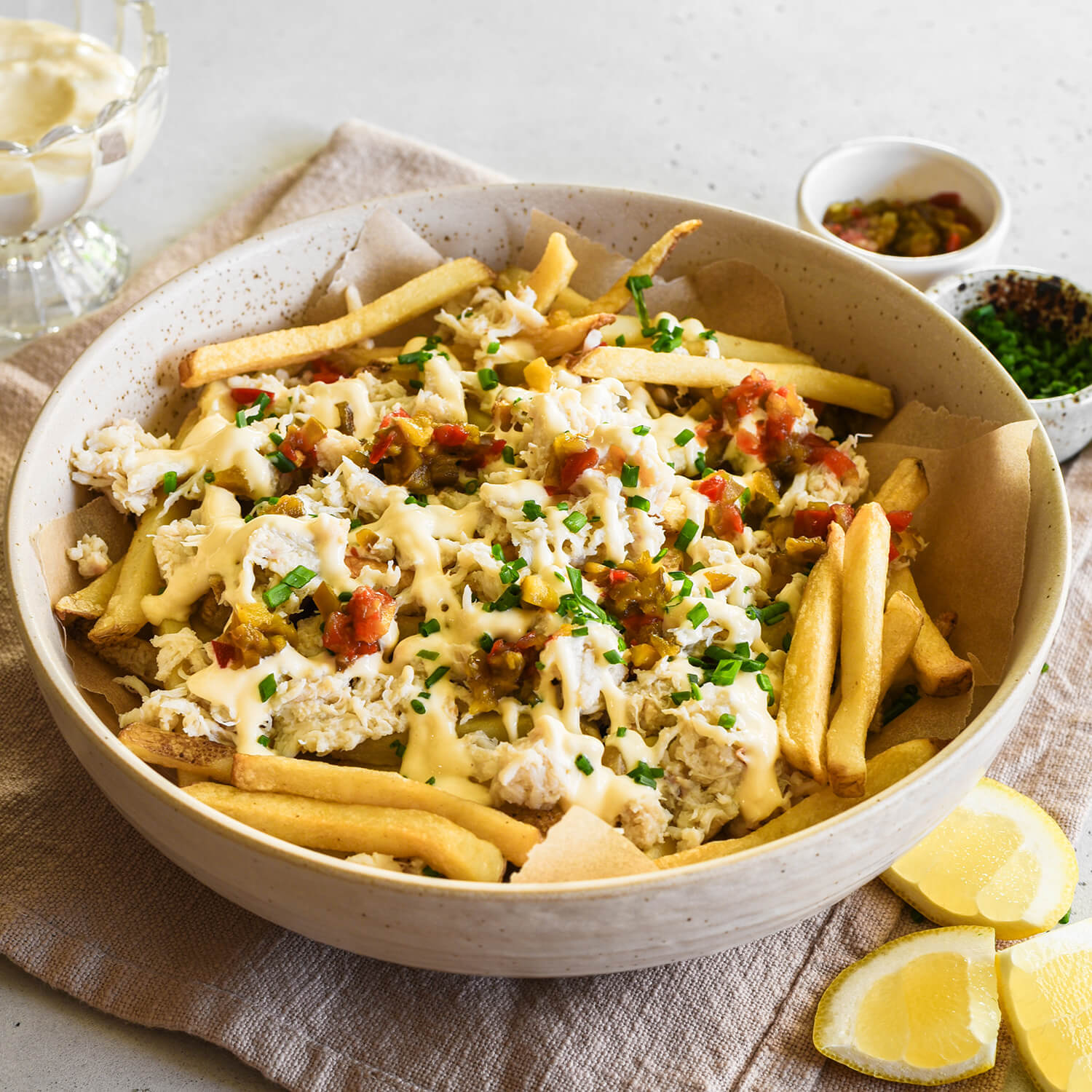 Crab Fries with Garlic Aioli