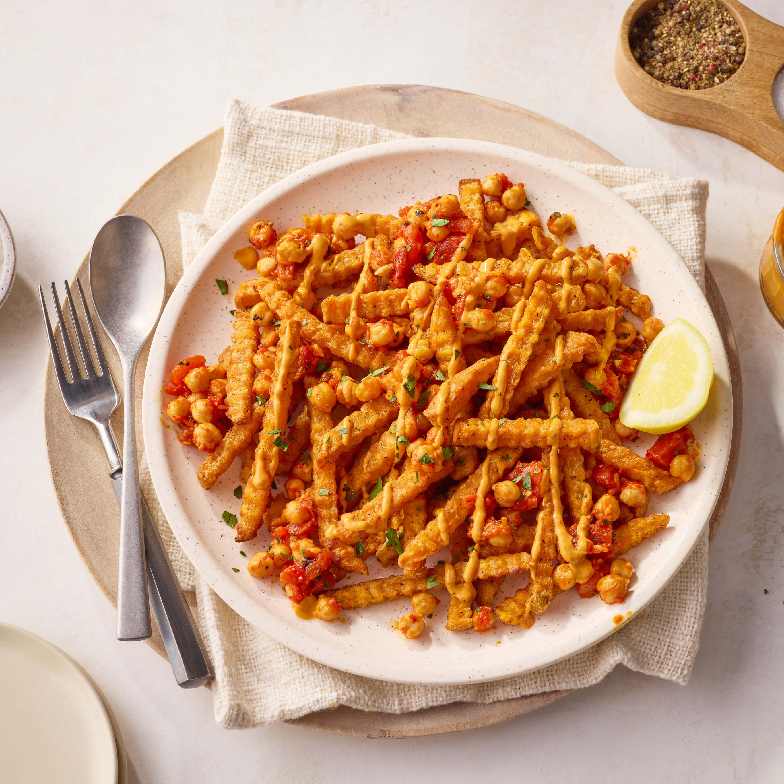Harissa Chickpea and Tahini Loaded Crinkles